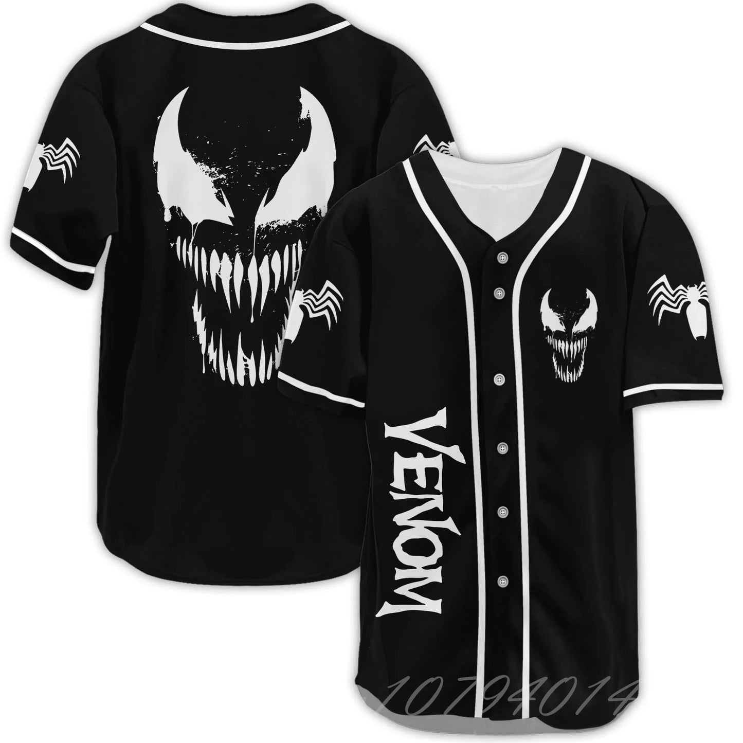 MINISO Symbiotic Spider Eddie Brock Baseball Superhero Jersey Shirt Super Villain Baseball Shirt For Kids Boys Girls Gifts