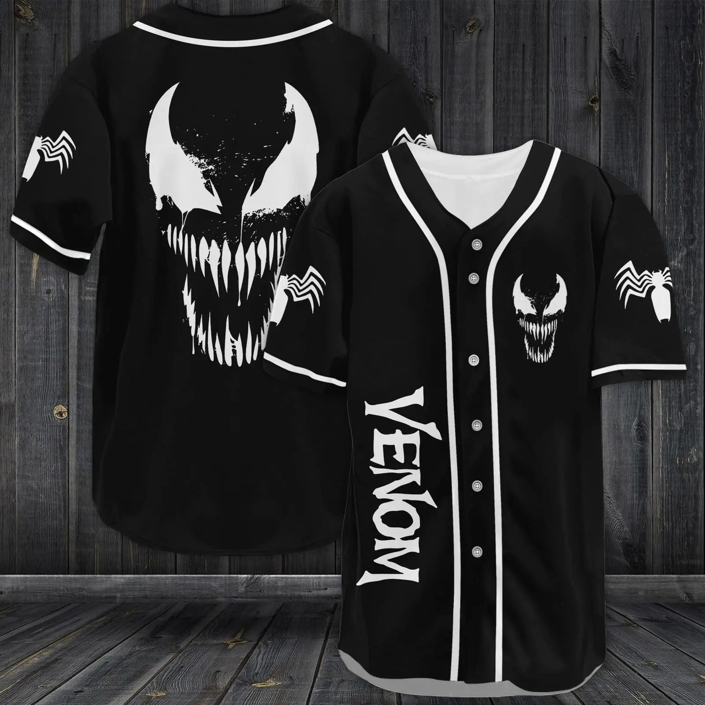 MINISO Symbiotic Spider Eddie Brock Baseball Superhero Jersey Shirt Super Villain Baseball Shirt For Kids Boys Girls Gifts