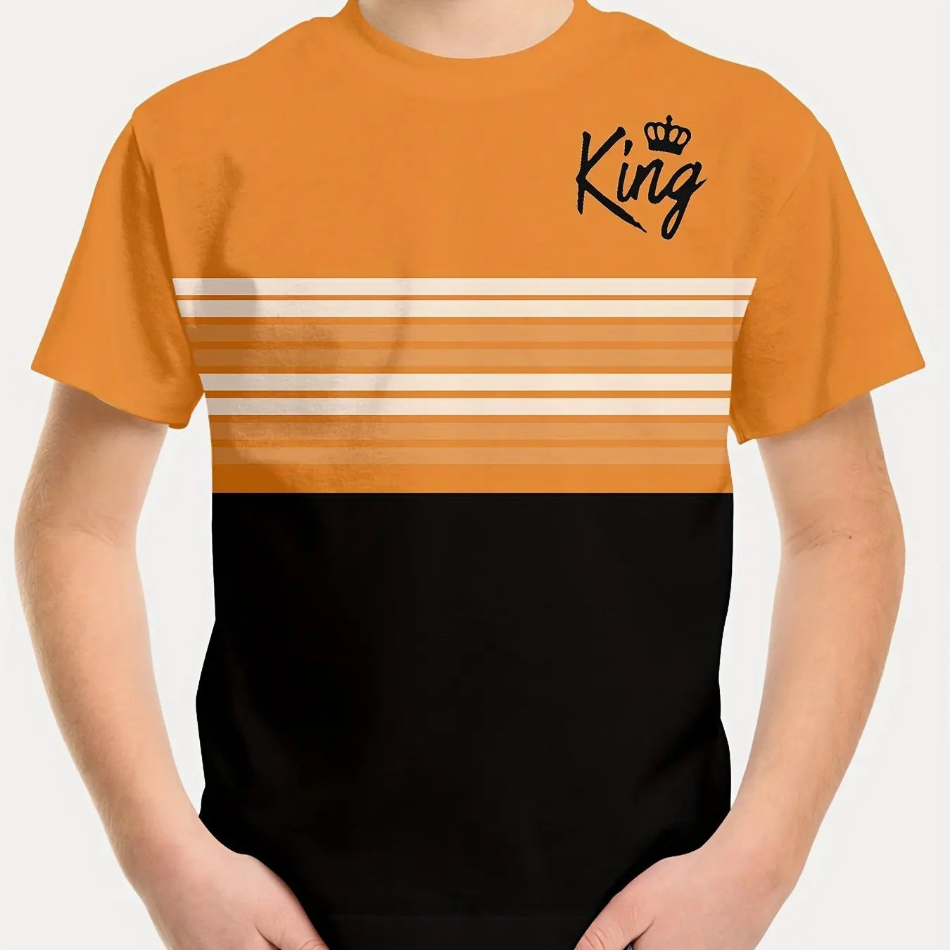 Kids Clothes Boys Tshirt Short Sleeve Simple Letter Stripes Graphic T Shirts Children Summer Clothes Casual Streetwear Boys Tops