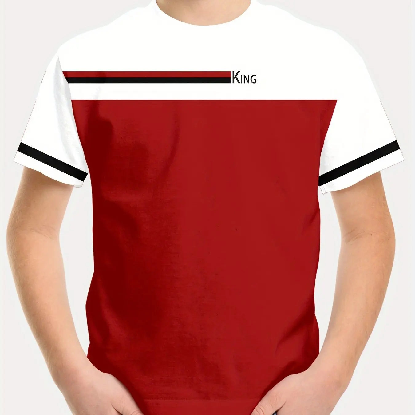 Kids Clothes Boys Tshirt Short Sleeve Simple Letter Stripes Graphic T Shirts Children Summer Clothes Casual Streetwear Boys Tops