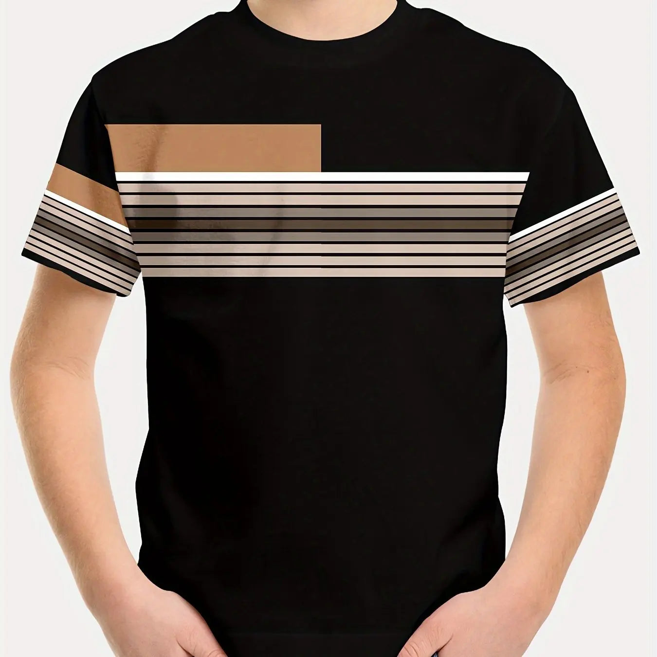 Kids Clothes Boys Tshirt Short Sleeve Simple Letter Stripes Graphic T Shirts Children Summer Clothes Casual Streetwear Boys Tops