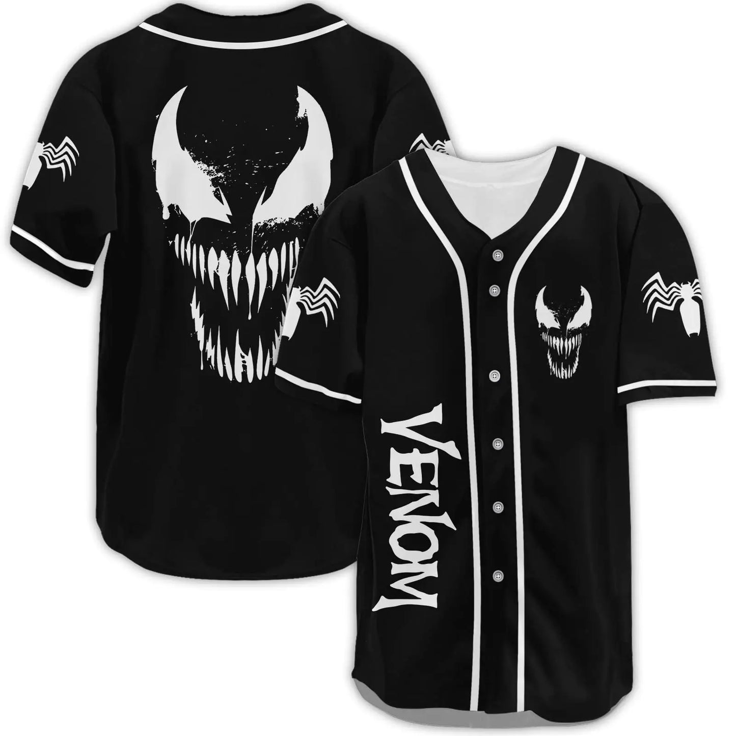 MINISO Symbiotic Spider Eddie Brock Baseball Superhero Jersey Shirt Super Villain Baseball Shirt For Kids Boys Girls Gifts