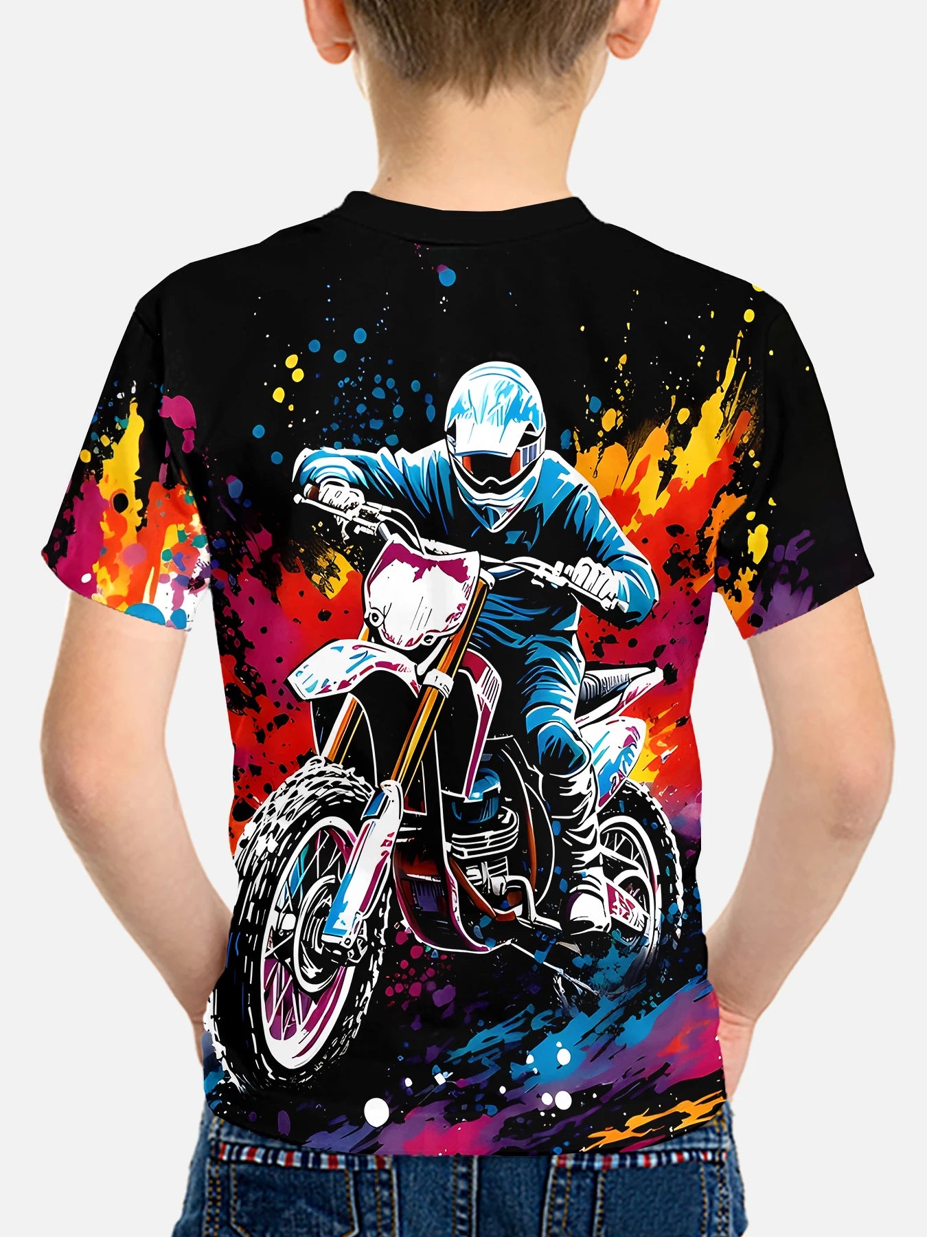 Stylish Biker 3d Print Clothes Child Boy Child T Shirt Children Top Shirts T-shirt for a Boy Children's Clothing Boys Tops Kids
