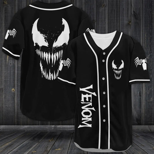 MINISO Symbiotic Spider Eddie Brock Baseball Superhero Jersey Shirt Super Villain Baseball Shirt For Kids Boys Girls Gifts